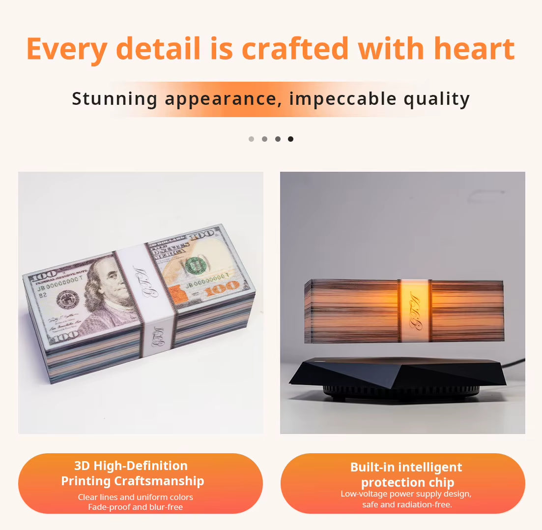 Modern Art Game Magnetic Levitation US Dollar Gangster Grand Theft Auto Vice City Magnetic Levitation Night Light Decoration